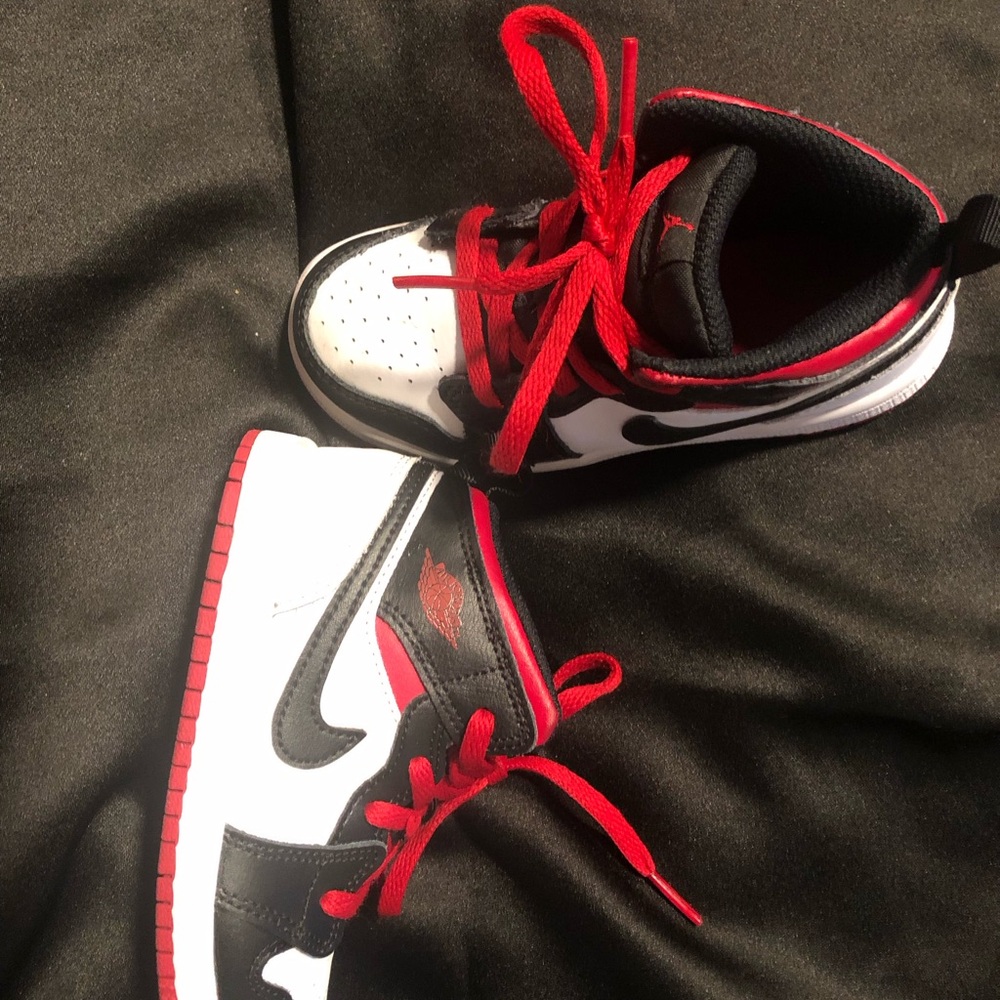 Jordan Kids Sneakers in Black, White, and Red